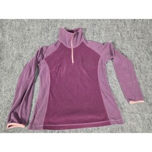 Columbia Fleece Pullover Womens Large Purple Colorblock Half Zip Outdoor Jacket